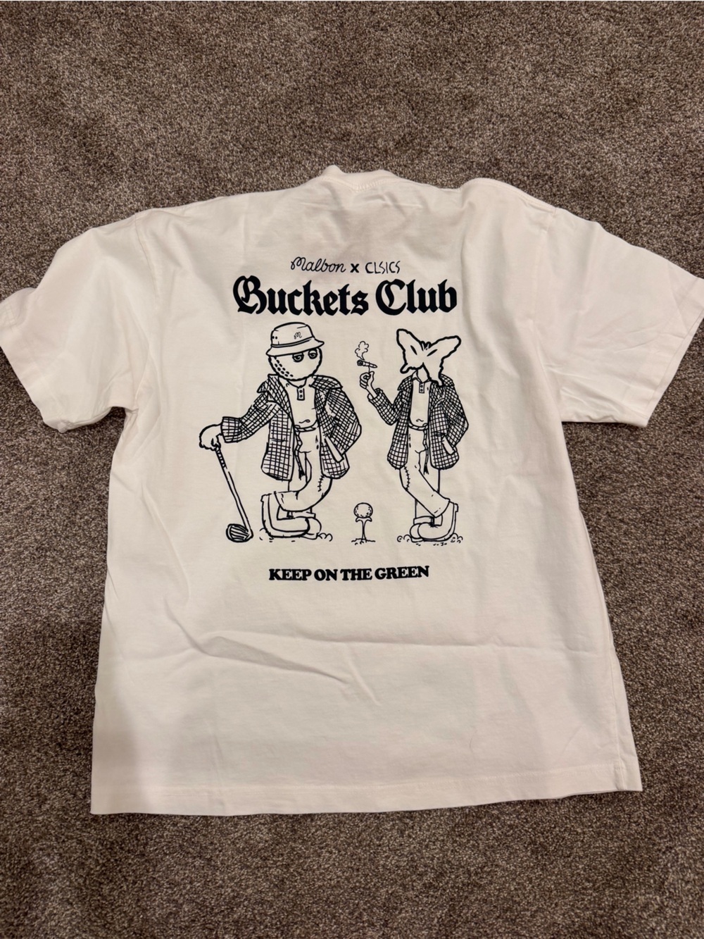 Buckets Club White Graphic Tee - Keep On The Green malbon